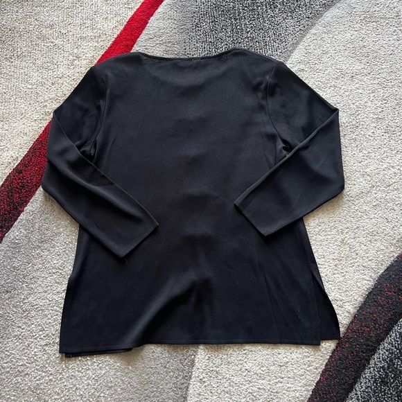 Misook Black Knit Gold Detail Front Long Sleeve Tunic - Picture 3 of 3